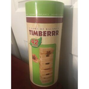 New‎ Timberrr A Game Of Balance & Skill 42 Wooden Pieces For 2-4 Players Ages 4+